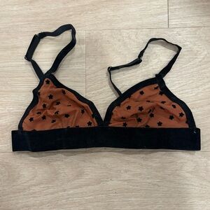 Black and Brown Star Patterned Bralette